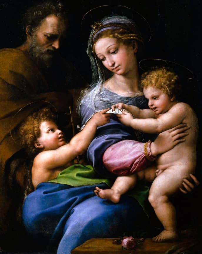 Raffaello e allievi Madonna della rosa 1518 circa